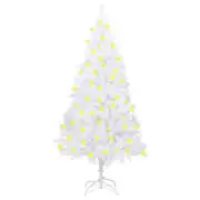 NNEVL Artificial Christmas Tree with LEDs&Thick Branches White 180 cm