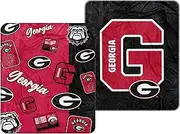 Logo Brands NCAA Dream Weave Heavyweight Microfiber Double-Sided Throw Blanket, 50" x 60" (Georgia Bulldogs)