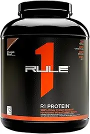 Rule1 R1 100% Whey Protein Isolate and Hydrolysate Protein Powder 5 lb, Chocolate Biscuit (72 Servings)