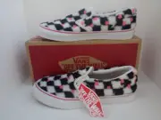 VANS Classic Slip-On Sneakers Sherpa Checkerboard JUNIOR SIZE: 6.5 & 7.