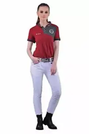 Equine Couture Women's Brittni Knee Patch Breech, White, 34