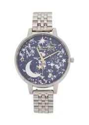 Olivia Burton Celestial Navy Sunray Slv Brct - Silver One Size