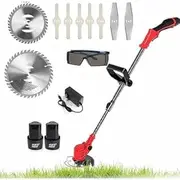 Leona Co Cordless Weed Wacker, Grass Trimmer Lawn Grass Brush Cutter Blade Whipper Snipper Electric Weed Eater for Garden, Lightweight Small Push Edger Tool