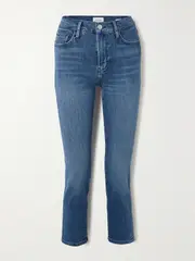 [FRAME] FRAME - Le High Cropped Slim-leg Jeans - Mid denim - 32 32 Blue