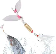 Spinner Baits for Bass Fishing - Sequin Lure with Feather Treble Hook,Fishing Accessories, Swimbaits Long-Distance Casting Tools for Bass, Trout, Salmon, Pike, Walleye