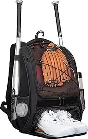 Baseball Backpack, Sports Bag with Stud Compartment, Children's Softball Backpack, Spacious Youth Sports Backpack with Bat Storage, Ball Holder, Game Day Equipment Compartments, Suitable for Children