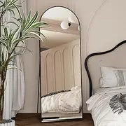 NEUWEABY Full Length Mirror 162x53cm Arch Floor Mirror with Stand Arched Mirror Full Body Mirror Black Standing Hanging or Leaning Against Wall for Bedroom Entry, Bedroom, Living Room