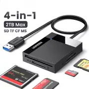 4-in-1 USB3.0/USB-C Compact Flash Card Adapter for Laptop PC Smart Card Reader