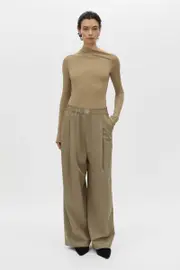 Cali Textured Long Sleeve Top in Sage - CAMILLA AND MARC® C&M
