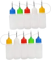 Veemoon 10pcs Glue Applicator Bottles Small Shot Clear Glue Mini Containers Quilling Craft Glue Bottles Liquid Dispensing Bottles Tip Liquid Dispenser Paint Squeeze Bottle Root Plastic