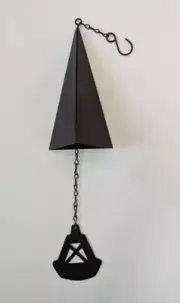 Triangular Wind Chime with Buoy Wind Catcher - Metal with Black Coat Finish