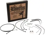 Extended Braided S.S. Control Cable Kit For 14" Gorila Bars Burly Brand B30-1167