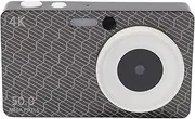 Digital Camera, 4K 50MP Autofocus Camera with 16x Digital Zoom, Metal Body Design, Multiple Filters, Anti Shake, Fill Light, Compact Small for Boys Girls (Brown)