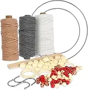 Fxvhojq Macrame Kits for Adults Beginners DIY Macrame Kit with Macrame Rope DIY Macrame Plant Hanger Kit Rewarding Art Project Home DÉCor Wall Hanging for Teens or Adults