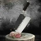 Handmade Butcher Knife Hammered Forged Steel Wood Handle Slicing Chef Cleaver L