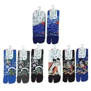 Daiso japan Mens Tabi socks 8set 25-27cm US:7-9 Fuji Wind & Thunde God samurai