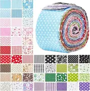 [NBEADS] 50 Pcs Fabric Jelly Rolls, 100% Cotton Quilting Strips 39x2.6inch Chinoiserie Fabrics Strips Precuts Patchwork Roll for Quilting, Crafting, and Sewing