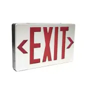 Commercial Electric Emergency + Exit Lights Integrated Led Brushed Aluminum