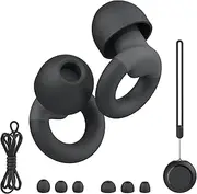 JUSTVN Earplugs for Sleeping,Noise Reduction Soft Silicone Earplugs with 7 Pairs Ear tips&One Connection Cord,Hearing Protection Reusable Earplugs for Sleeping,Concert,Work & Sound Reduction 25dB-30db