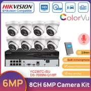 Hikvision 8CH 4K NVR Full Color Security CCTV System 6MP ColorVu Camera POE MIC