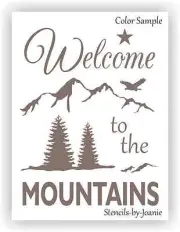 Mountains STENCIL Welcome Pine Tree Eagle Star Rustic Lodge Cabin Art DIY Signs