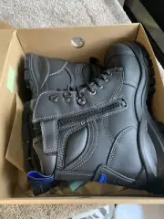 Blundstone 997 Safety Work Boots Black Side Zip Steel Toe Cap - Size 9.5