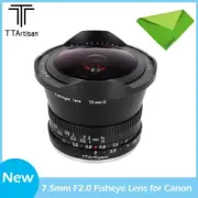 TTartisan 7.5mm F2.0 Fisheye Wide Angle RF Mount Lens For RF R5 R6II R8 Camera