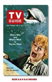 LUCILLE BALL & SPLASH DOLPHIN FRIDGE MAGNET 1965 TV GUIDE COVER 3.5 X 5.5 "