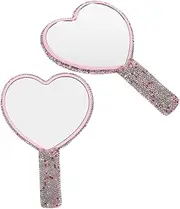 Ipetboom Small Hand Mirror with Heart Design Portable Compact Mirror for Purse Travel Makeup