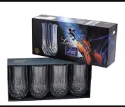 Cristal d'Arques Longchamp 24% Lead Crystal Tumblers Hi-ball Glasses Set Of 4