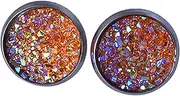 [Tummy Tub] Earring Hoop,Nose Lip Rings,Stud Earrings,Red Earrings Trendy Sequin Ear Earrings Pin Birthday Studs 1 of Gift Coloured Pairs Earrings Medium Hoop Earrings for Women (Color : Orange)