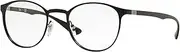 Ray-Ban RX6355 Round Metal Eyeglass Frames Non Polarized Prescription Eyewear, Matte Black/Demo Lens, 47 mm