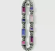 Brighton Moderna Silver Purple Blue Crystal Convertible Necklace $68 Tags