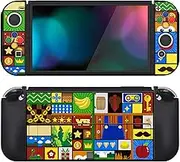 PlayVital ZealProtect Soft Protective Case for Nintendo Switch OLED, Flexible Protector Joycon Grip Cover for Nintendo Switch OLED with Thumb Grips & ABXY Direction Button Cap - Puzzle Adventure
