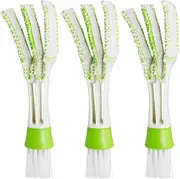 SENHAI Mini Duster for Car Air Vent, Set of 3 Automotive Air Conditioner Cleaner and Brush, Dust Collector Cleaning Cloth Tool for Keyboard Window Leaves Blinds Shutter