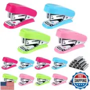 12 Pcs Mini Stapler with 12 Boxes Staple, Includes Built in Staple Remover, D