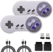 Set Of TWO 2.4 GHz Wireless Super Nintendo Controller SNES SFC Famicon Gamepad