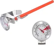 uxcell Bimetal Thermometer with 12in Stainless Steel Stem & 1.5in Dial, -10-110°C Temperature Range, Shatterproof Plastic Lens with Red Sheath - Industrial Grade