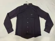 ATTICUS PURPLE PINSTRIPE on BLACK SLEEVE SHIRT