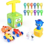 Balloon Car Toy Launcher Set,Children Inertial Balloon Powered Car Science Intelligence Education Toy, Balloon Pump Cars Racer Kit Boys Girls