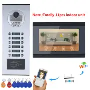 7inch Record Wired Wifi 11 Apartment/Family Video Door Phone Intercom System