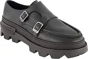 [Karl Lagerfeld Paris] Men's Tumbled Leather Double Monk Moc Toe Sneaker