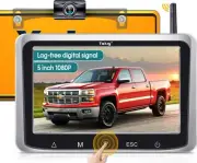 Wireless Backup Camera Easy Install: Touch Button 5 Inch HD 1080P Monitor - N...
