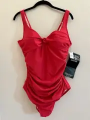 Miraclesuit NWT Red One Piece Swimsuit Size 16