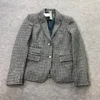 J Crew Jacket Womens 4 Wool Schoolboy Blazer Tweed Houndstooth Plaid Style03520