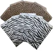 50 Qty Cheetah Leopard/Zebra Flat Patterned Gift Bags