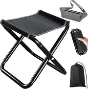 Camping Stool,Portable Folding Stool,Lightweight Collapsible Small Seat Chair with Carry Bag and Mini Fanny Pack,Load Capacity to 100KG,for Outdoor Adults,Travel,Hiking,BBQ, Fishing,Beach