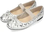 ORiental TRaffic(オリエンタルトラフィック) 42307 Women's Pumps, Ballet Shoes, Quilting, Ribbon, Motif, Flat, Velour, Autumn, Winter, Elastic Belt