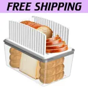 2-in-1 Bread Slicer and Storage Box with Adjustable Width Guide for Fresh Breads