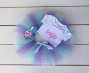 SALE! Light Pink, Mint & Lavender Cake Smash Outfit 3 Piece First Birthday Set
